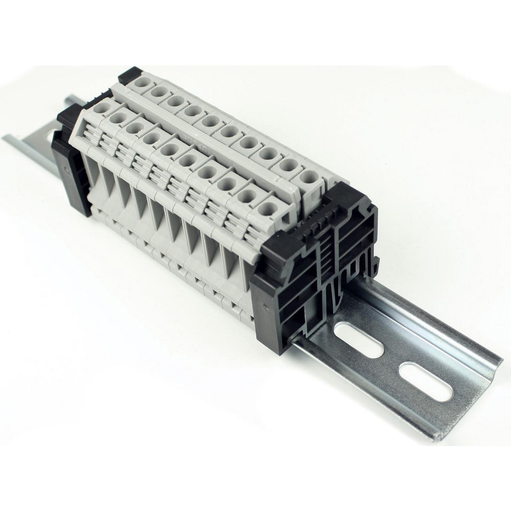 Ideal 2 Poles, 600 Volt, 30 Amp, -40 to 266°F, Polyester Thermoplastic, Polyester Thermoplastic Multipole Terminal Block - 89-202