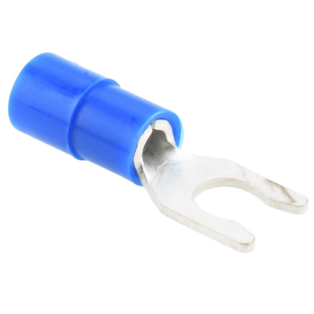 Value Collection Locking Fork Terminal: Blue, Vinyl, Partially Insulated, #8 Stud - ZSVYM2-4