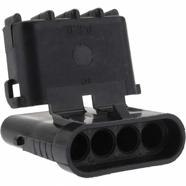 Made in USA D Shaped Ring Terminal: Non-Insulated, 1/0 AWG, Crimp Connection - 6410-781-005F