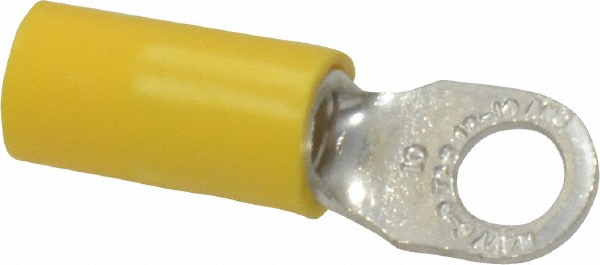 Made in USA D Shaped Ring Terminal: Non-Insulated, 1/0 AWG, Crimp Connection - 6410-781-005F