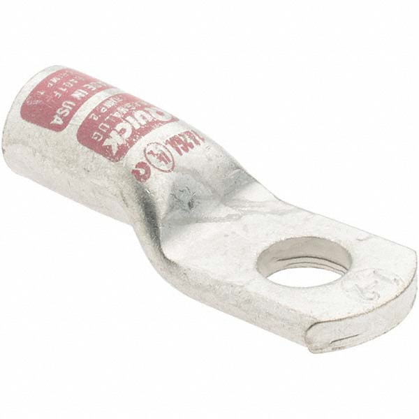 Made in USA D Shaped Ring Terminal: Non-Insulated, 1/0 AWG, Crimp Connection - 6410-781-005F