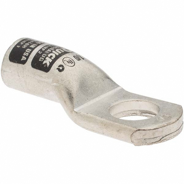 Made in USA D Shaped Ring Terminal: Non-Insulated, 1/0 AWG, Crimp Connection - 6410-781-005F