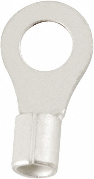 Made in USA D Shaped Ring Terminal: Non-Insulated, 1/0 AWG, Crimp Connection - 6410-781-005F