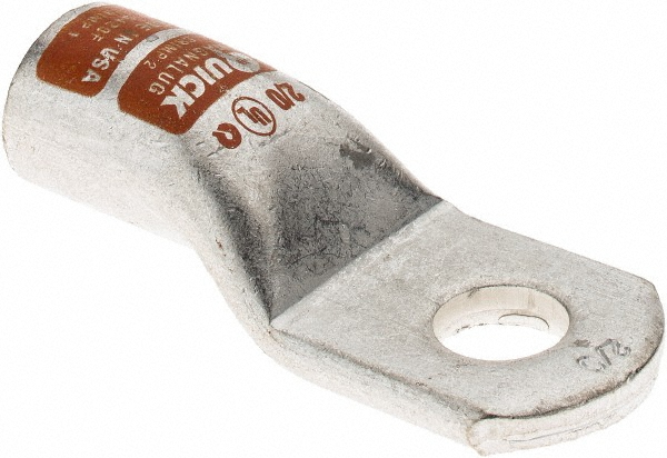 Made in USA D Shaped Ring Terminal: Non-Insulated, 3/0 AWG, Crimp Connection - 6430-781-005F