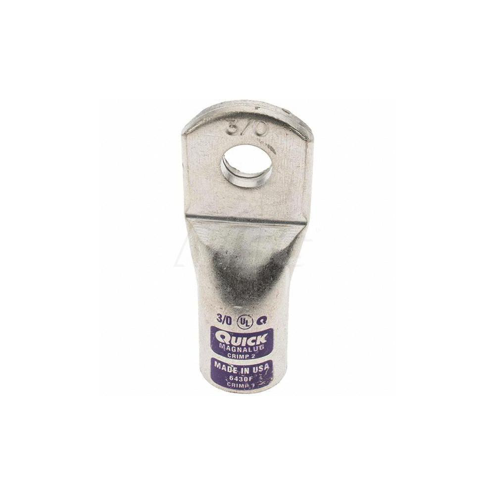 Made in USA D Shaped Ring Terminal: Non-Insulated, 3/0 AWG, Crimp Connection - 6430-781-005F