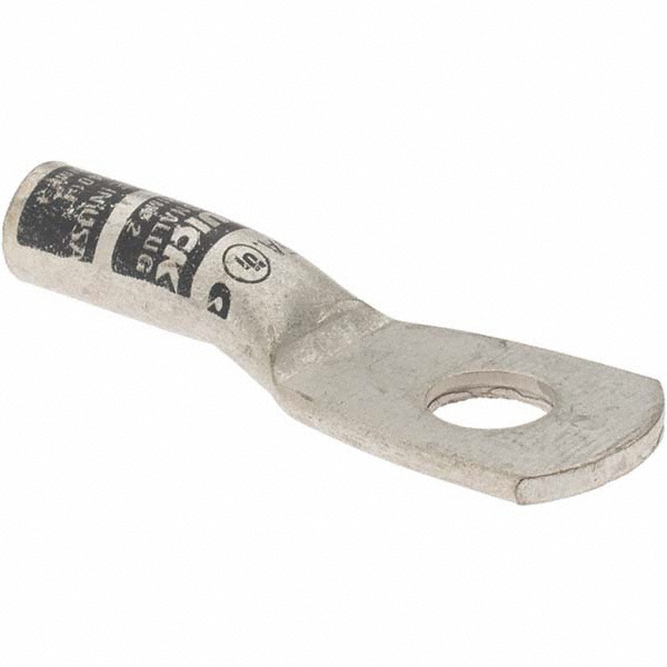Made in USA D Shaped Ring Terminal: Non-Insulated, 6 AWG, Crimp Connection - 6308-781-005F