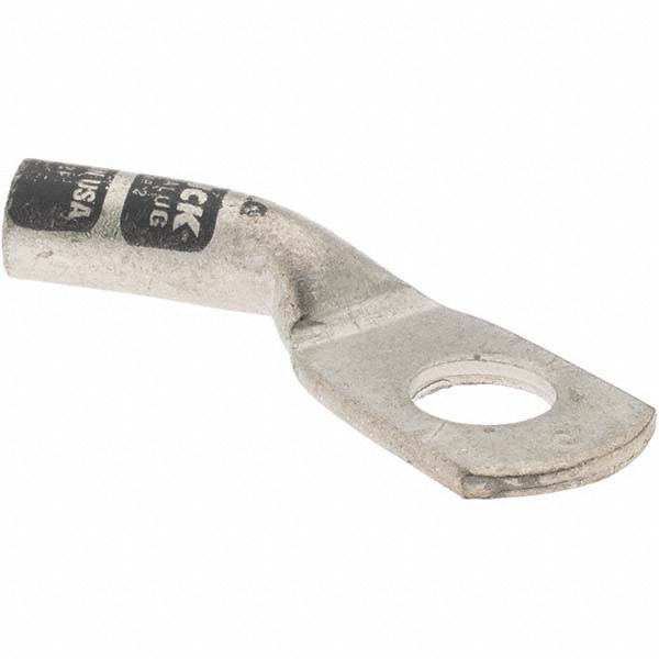 Made in USA D Shaped Ring Terminal: Non-Insulated, 6 AWG, Crimp Connection - 6308-781-005F