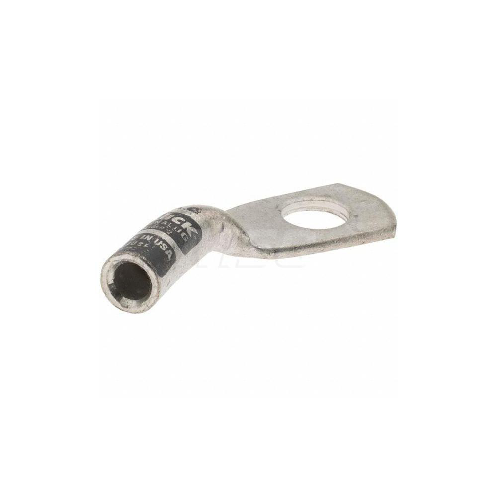 Made in USA D Shaped Ring Terminal: Non-Insulated, 6 AWG, Crimp Connection - 6308-781-005F