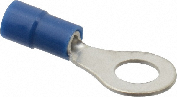 Thomas & Betts Circular Ring Terminal: Partially Insulated, 16 to 14 AWG, Crimp Connection - TV14-14R-XV