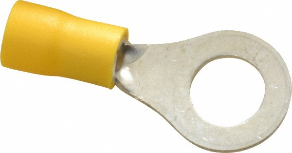 Thomas & Betts Circular Ring Terminal: Partially Insulated, 16 to 14 AWG, Crimp Connection - TV14-14R-XV