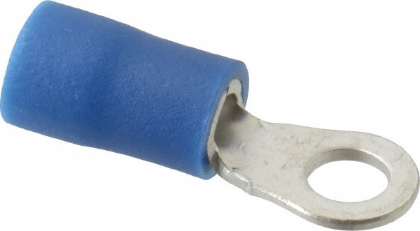 Thomas & Betts Circular Ring Terminal: Partially Insulated, 16 to 14 AWG, Crimp Connection - TV14-14R-XV