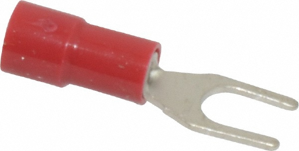 Thomas & Betts Standard Fork Terminal: Blue, Vinyl, Partially Insulated, #8 Stud, Crimp - TV14-8F-XV