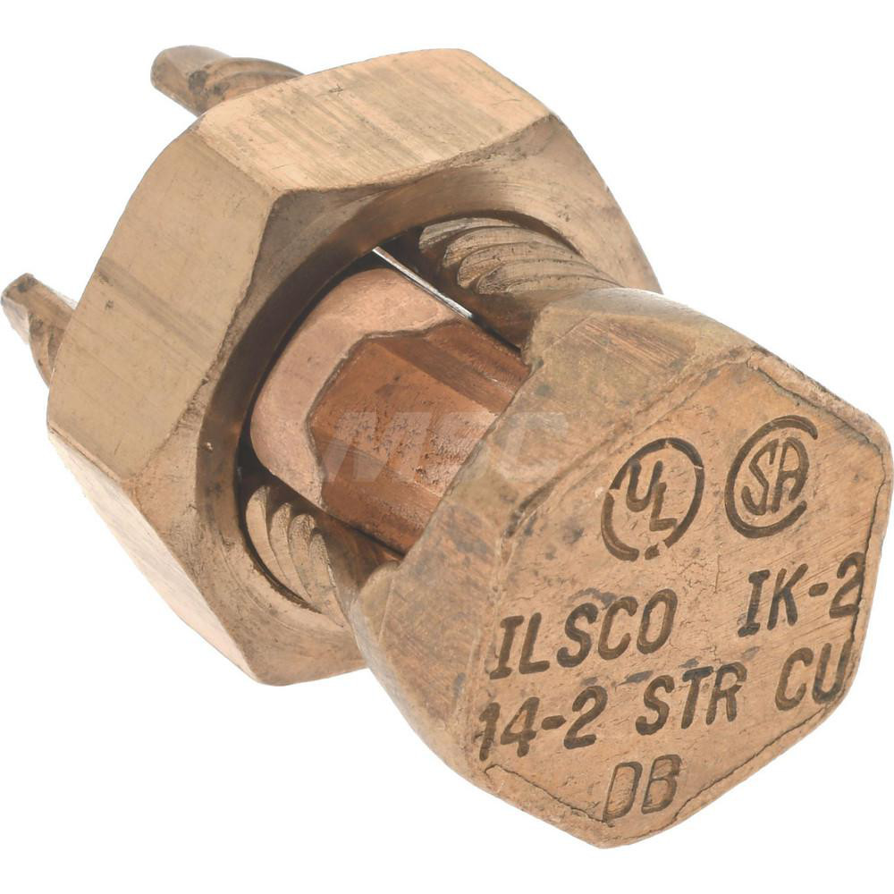 Made in USA 6 to 2 AWG, Copper Wire Compatible, Copper Alloy, Hex Split Bolt Connector - IK-2-P10