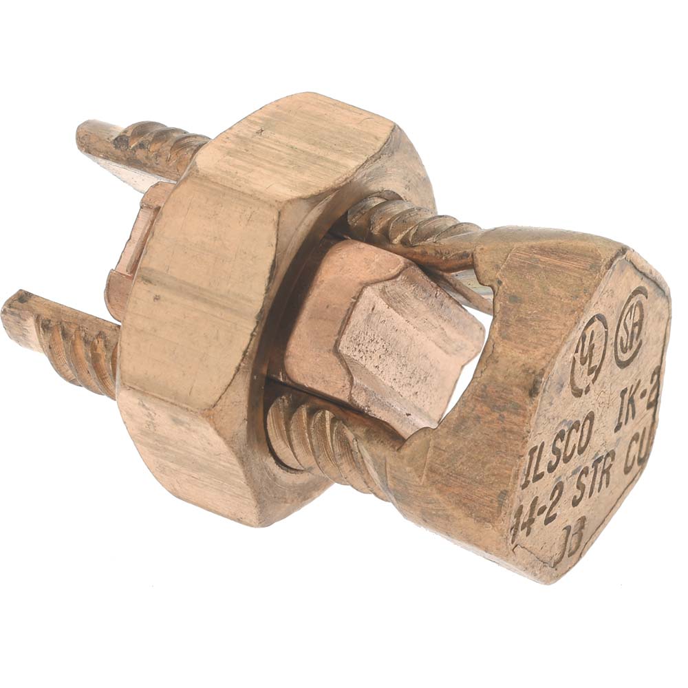 Made in USA 6 to 2 AWG, Copper Wire Compatible, Copper Alloy, Hex Split Bolt Connector - IK-2-P10