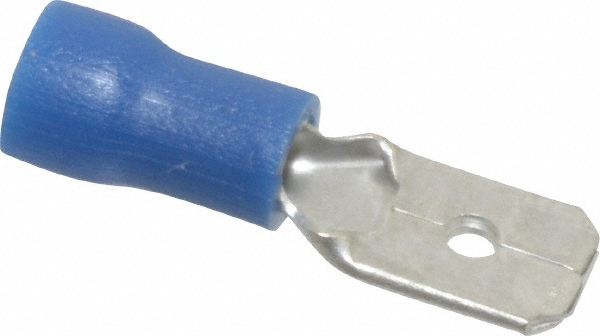 Thomas & Betts Wire Disconnect: Blue, Vinyl, 16-14 AWG, 1/4" Tab Width - TV14-250PD-XV