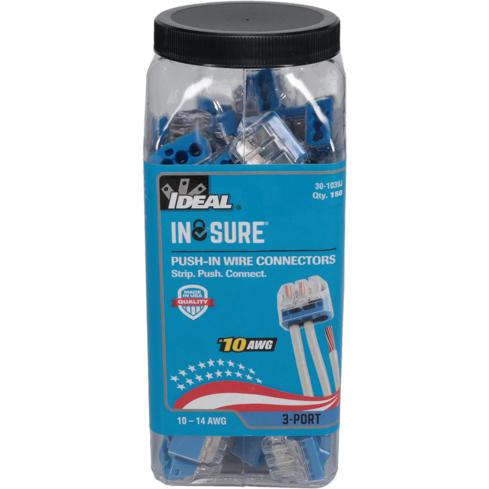 Ideal 10AWG L33 3 PORT 255PK PUSH-IN WIRE CONNECTORS - 30-25L33J