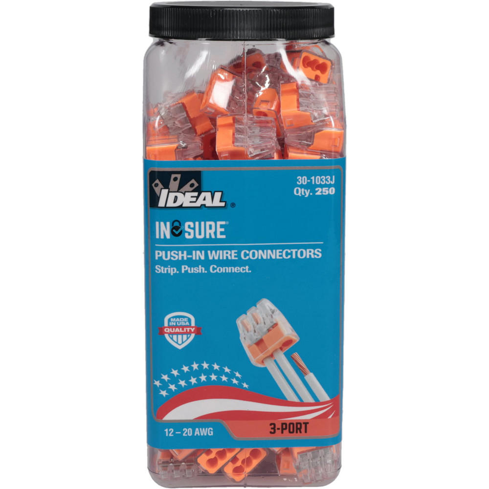 Ideal 10AWG L33 3 PORT 255PK PUSH-IN WIRE CONNECTORS - 30-25L33J