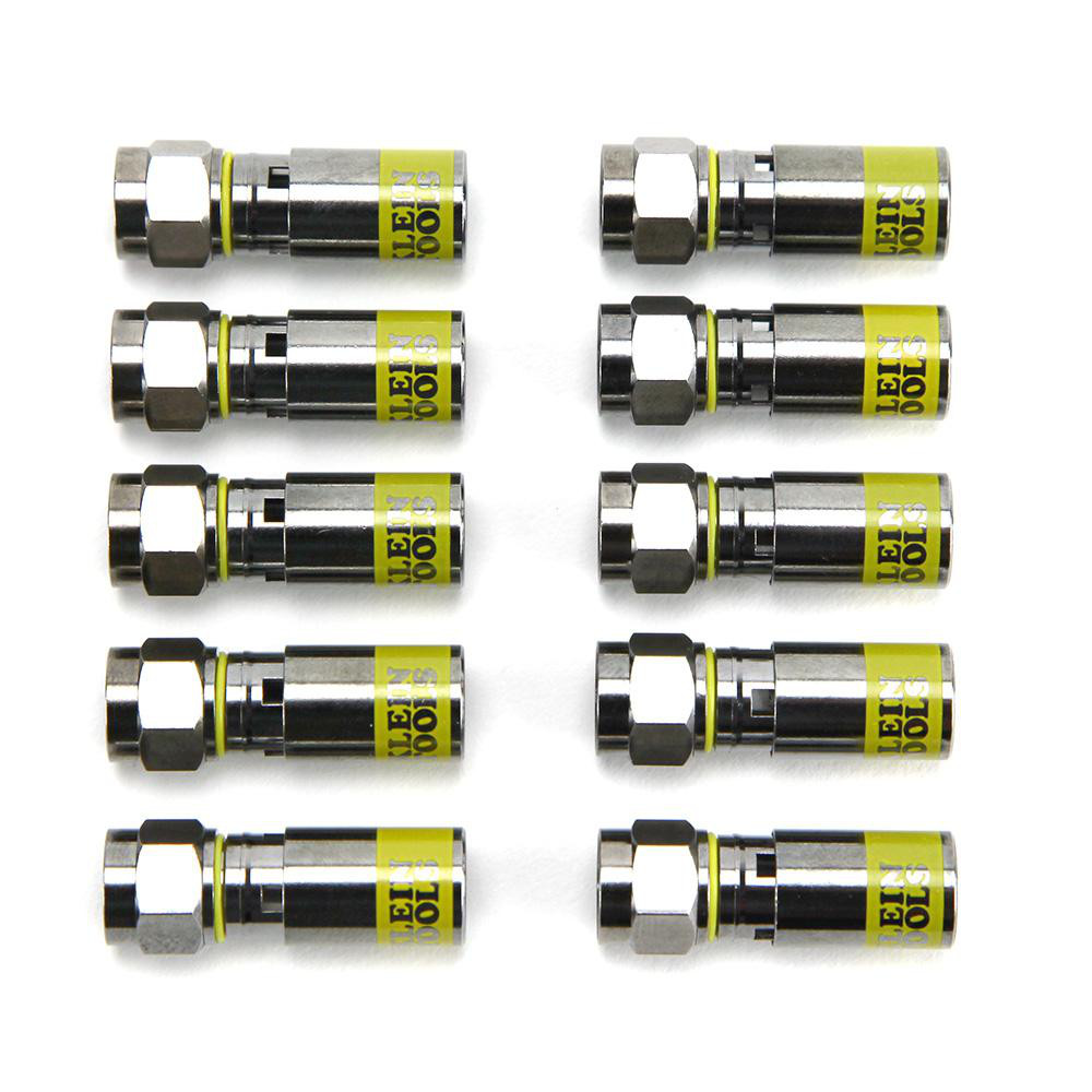 Klein Tools Coaxial Connectors: Connector Type: F; Termination Method: Compression; Compatible Coaxial Type: RG6 - VDV812-606