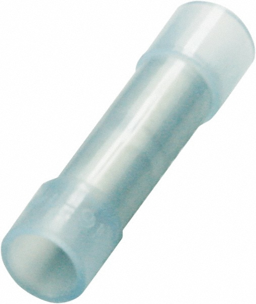 Value Collection Butt Splice Terminal: Crimp-On, Blue, 16 AWG Min, 14 AWG Max, Fully Insulated, Nylon - BNYTF2-100PK
