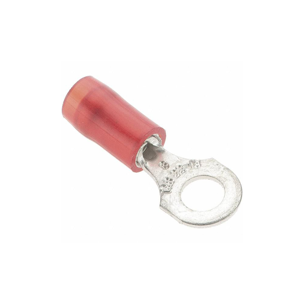 Value Collection D Shaped Ring Terminal: Partially Insulated, 22 to 18 AWG, Crimp Connection - BD-18312