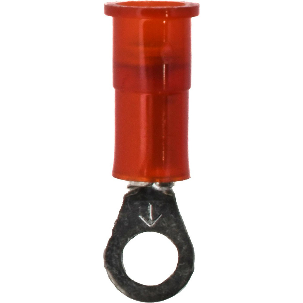 Value Collection D Shaped Ring Terminal: Partially Insulated, 22 to 18 AWG, Crimp Connection - BD-18312