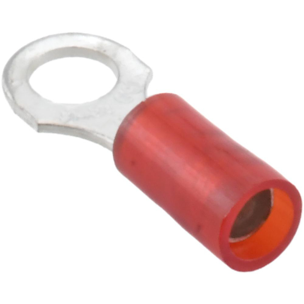 Value Collection D Shaped Ring Terminal: Partially Insulated, 22 to 18 AWG, Crimp Connection - BD-18312
