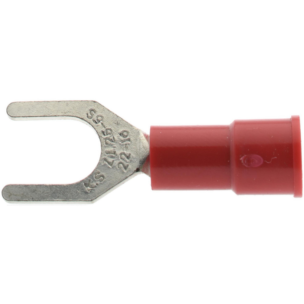 Value Collection Standard Fork Terminal: Red, Vinyl, Partially Insulated, #10 Stud - ZSVYS1-5