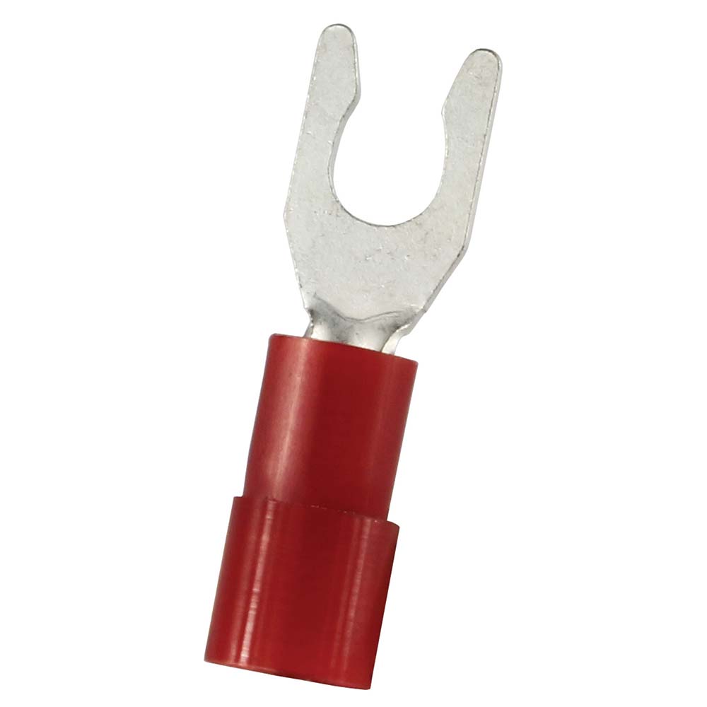 Value Collection Standard Fork Terminal: Red, Vinyl, Partially Insulated, #10 Stud - ZSVYS1-5