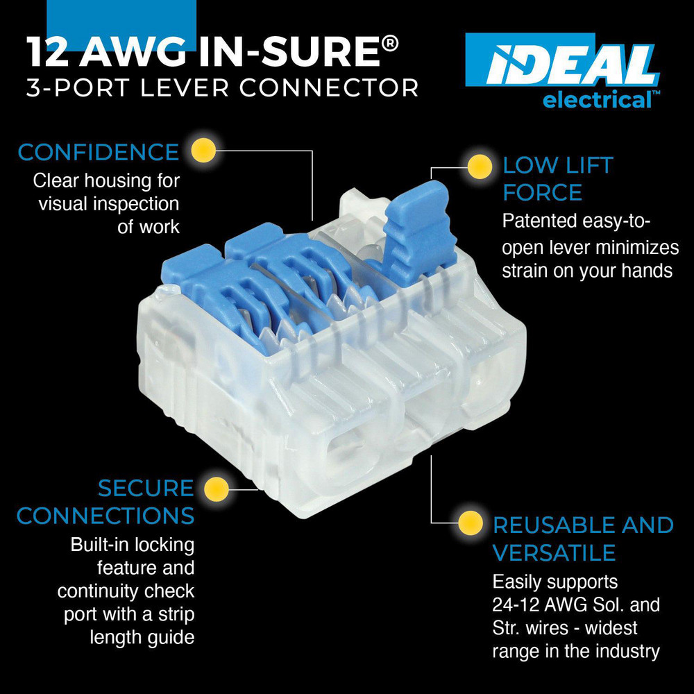 Ideal 10AWG L32 2 PORT 350PK PUSH-IN WIRE CONNECTORS - 30-35L32J