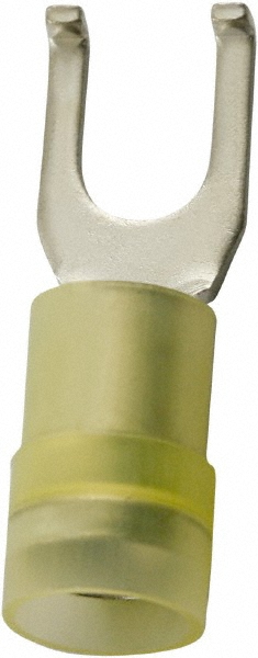 Value Collection Flanged Fork Terminal: Blue, Nylon, Partially Insulated, #6 Stud, Crimp - ZFSNYD2-3.7-50