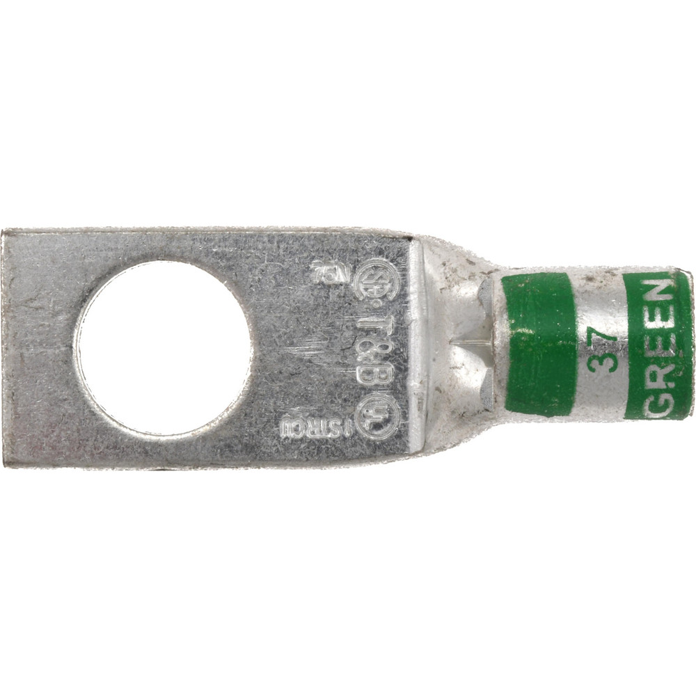 Value Collection Square Ring Terminal: Non-Insulated, 1 AWG, Crimp Connection - BD-17215