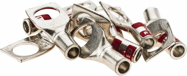 Value Collection Square Ring Terminal: Non-Insulated, 1 AWG, Crimp Connection - BD-17215