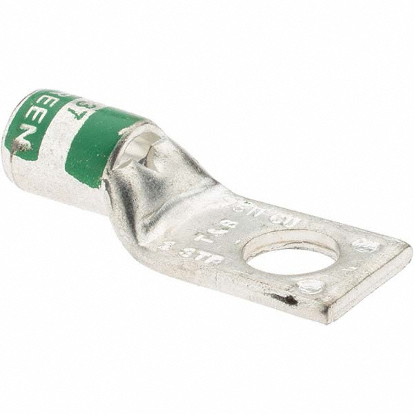 Value Collection Square Ring Terminal: Non-Insulated, 1 AWG, Crimp Connection - BD-17215