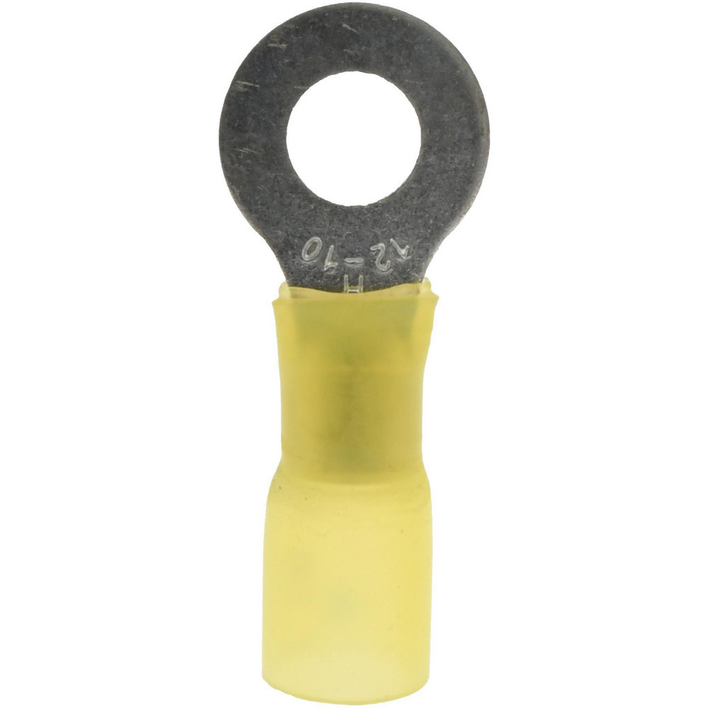 Value Collection D Shaped Ring Terminal: Partially Insulated, 12 to 10 AWG, Crimp Connection - BD-18336