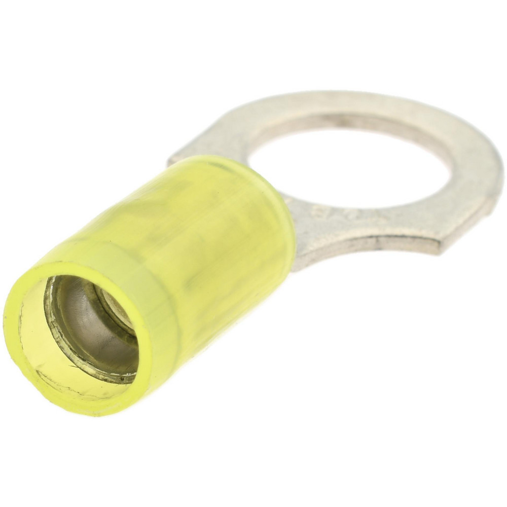 Value Collection D Shaped Ring Terminal: Partially Insulated, 12 to 10 AWG, Crimp Connection - BD-18336