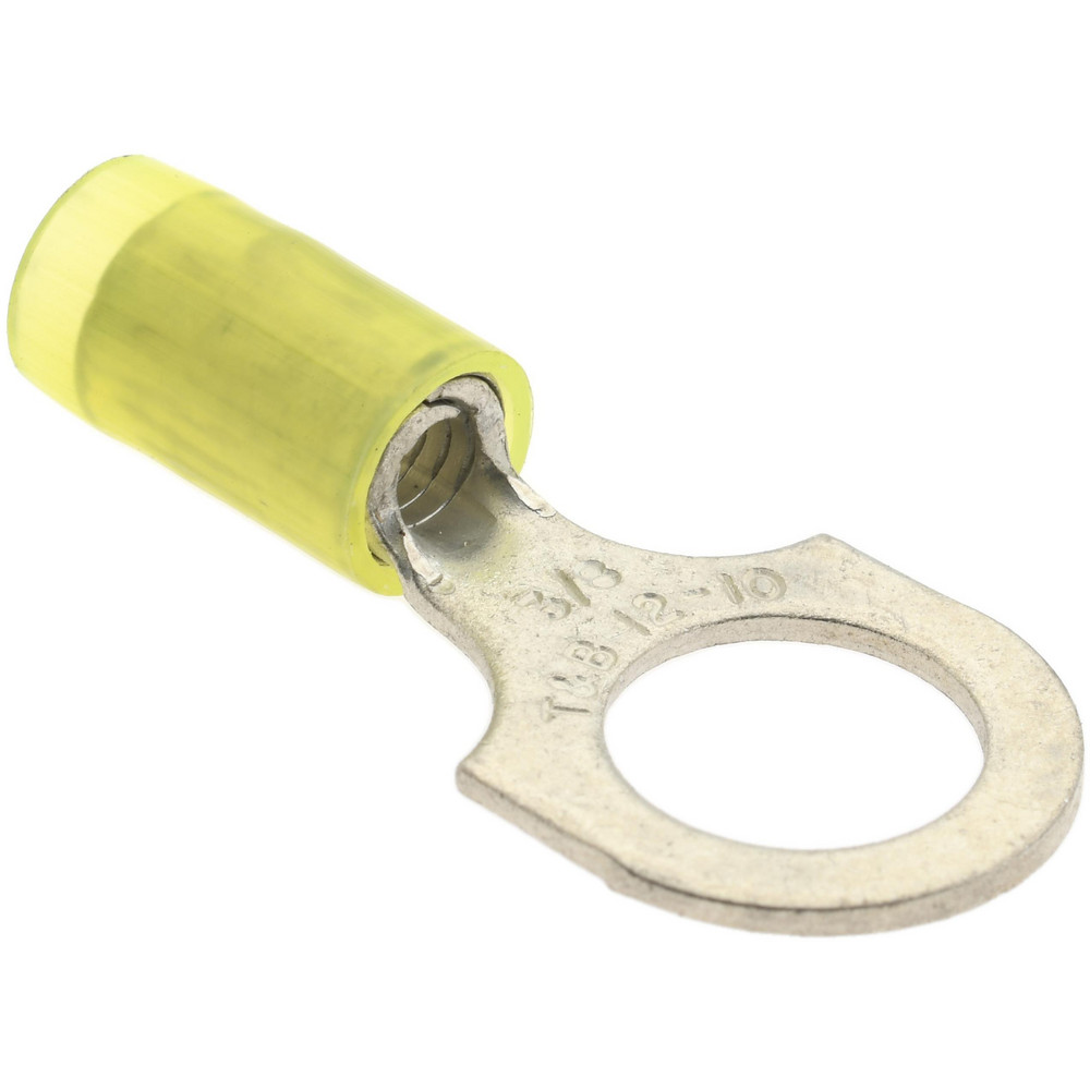 Value Collection D Shaped Ring Terminal: Partially Insulated, 12 to 10 AWG, Crimp Connection - BD-18336