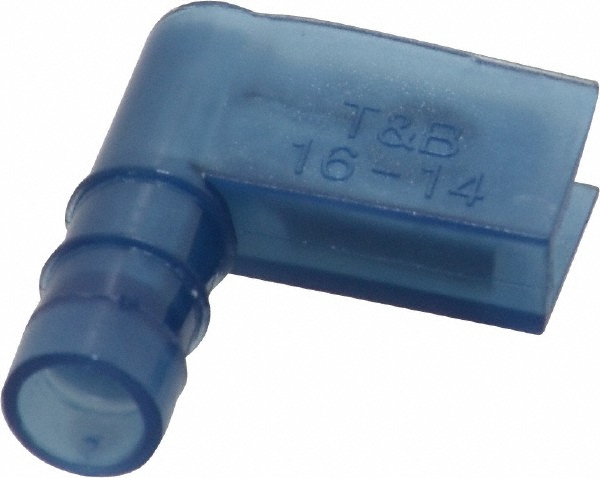 3M Wire Disconnect: Female, Blue, Vinyl, 16-14 AWG, 1/4" Tab Width - 7010349260