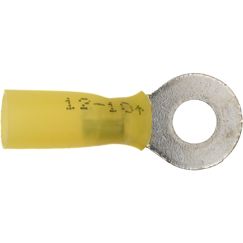 3M Circular Ring Terminal: Partially Insulated, 12 to 10 AWG, Crimp Connection - 7010397416