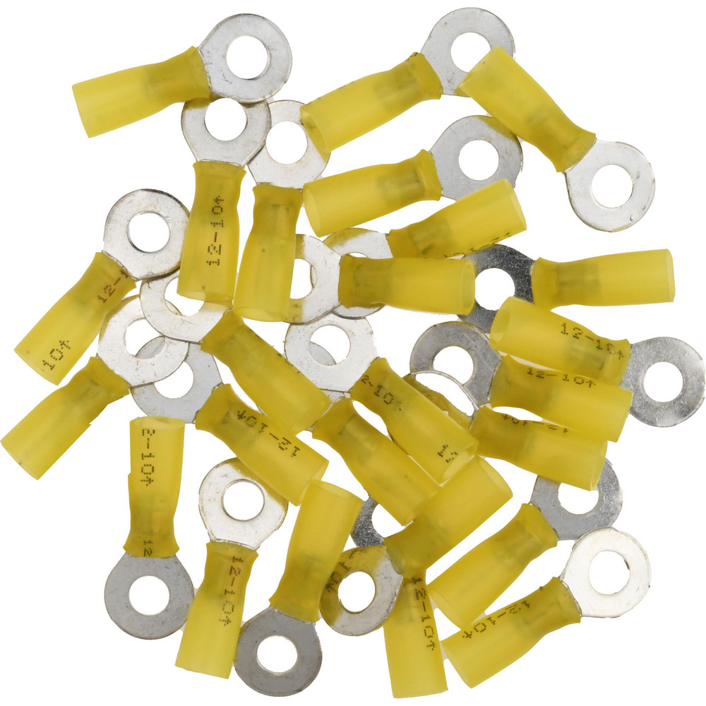 3M Circular Ring Terminal: Partially Insulated, 12 to 10 AWG, Crimp Connection - 7010397416