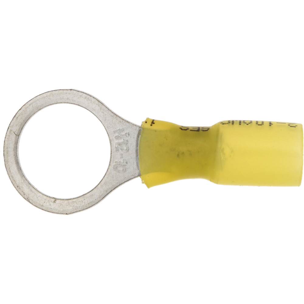 3M Circular Ring Terminal: Partially Insulated, 12 to 10 AWG, Crimp Connection - 7010397416