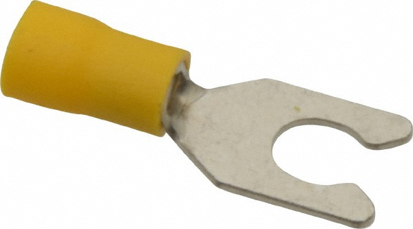 Ideal Standard Fork Terminal: Yellow, Vinyl, Partially Insulated, #1/4" Stud, Crimp - 83-7231