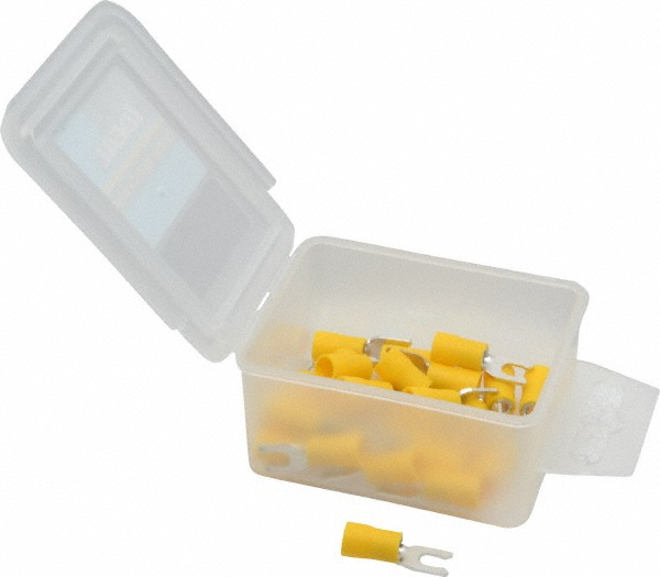 Ideal Standard Fork Terminal: Yellow, Vinyl, Partially Insulated, #1/4" Stud, Crimp - 83-7231