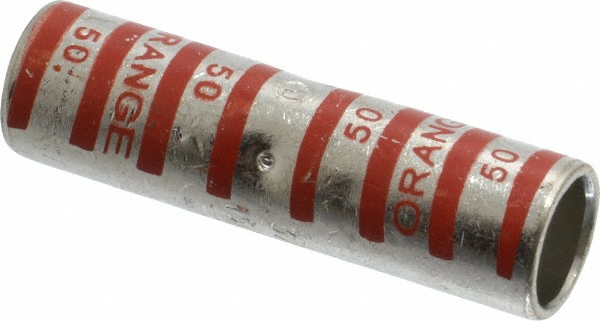 Thomas & Betts Butt Splice Terminal: Crimp-On, Pink, 0 (1/0) AWG Min, 0 (1/0) AWG Max, Non-Insulated - 54809