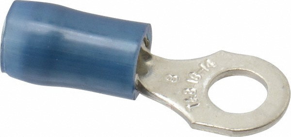 Value Collection D Shaped Ring Terminal: Non-Insulated, 18 to 14 AWG, Crimp Connection - BD--18611-10