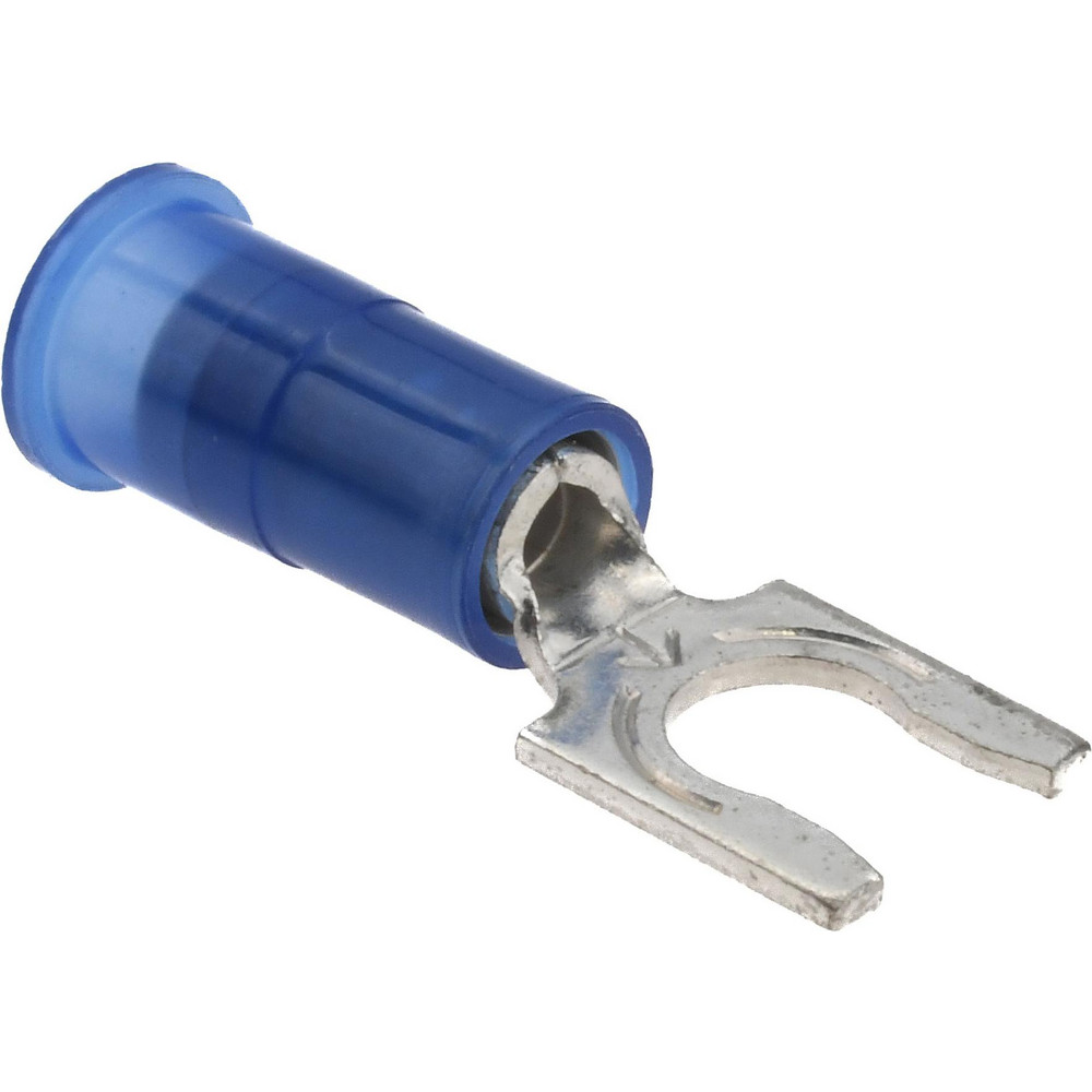 3M Standard Fork Terminal: Yellow, Vinyl, Partially Insulated, #8 Stud, Crimp - 7010349252