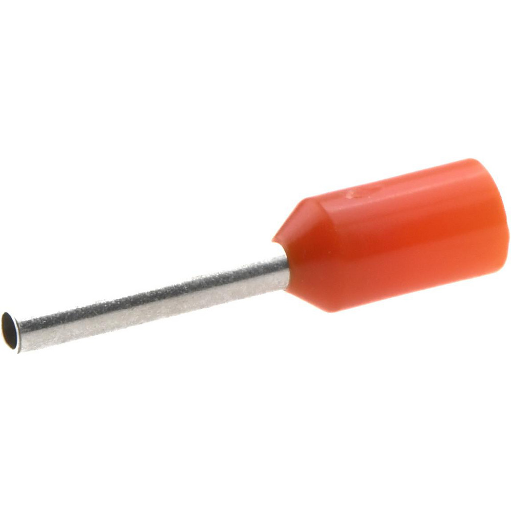 Value Collection Electrical Wire Ferrules; Insulation Type: Partially Insulated; Connection Type: Crimp; Compatible Wire Size (sq mm): 20 AWG; 0.5 mm²; Compatible Wire Size (AWG): 20; Pin Length: 0.315 in; 8.0 mm; Pin Length (mm): 8; Pin Dia: 1 mm; Overall Length: 14 mm; Insulation Material: Nylon - E0508-ORANGE