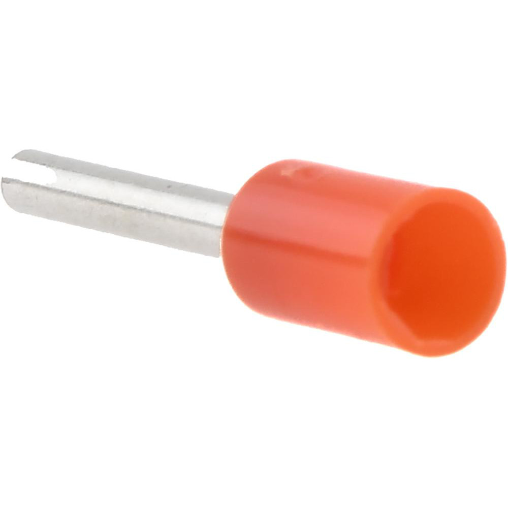 Value Collection Electrical Wire Ferrules; Insulation Type: Partially Insulated; Connection Type: Crimp; Compatible Wire Size (sq mm): 20 AWG; 0.5 mm²; Compatible Wire Size (AWG): 20; Pin Length: 0.315 in; 8.0 mm; Pin Length (mm): 8; Pin Dia: 1 mm; Overall Length: 14 mm; Insulation Material: Nylon - E0508-ORANGE