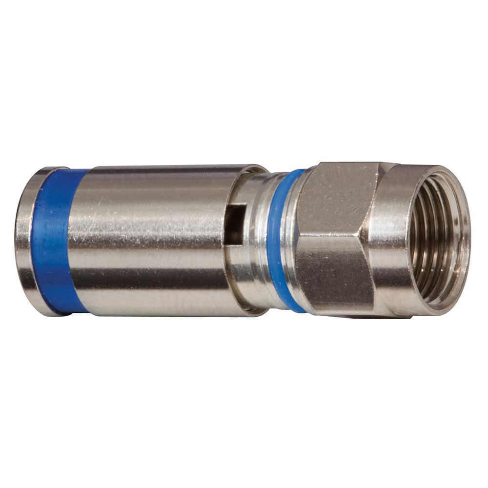 Hubbell Wiring Device-Kellems Coaxial Connectors: Connector Type: F; Termination Method: Compression; Compatible Coaxial Type: RG6; Impedance (Ohms): 100 - SFFEX