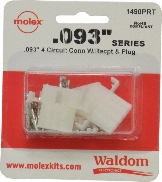 Molex 36 Circuit, 36 AWG, 0.062" Pin Dia, Modular Receptacle Plug Connector Package - 1772-36PRT