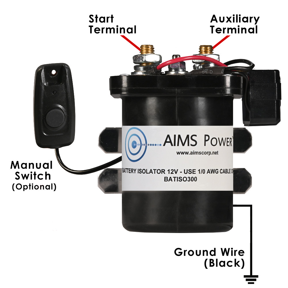Aims Power Battery Connector Accessories: For Use With: Works with 12 V battery systems; Amperage: 300.0000; Voltage: 12.00 - BATISO300